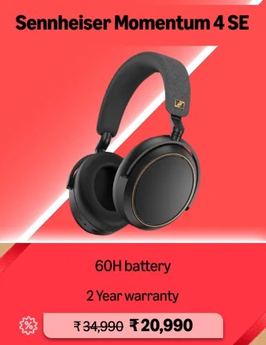 Image of Sennheiser Momentum 4 SE Headphones @ ₹20990 on Amazon Prime Day Sale