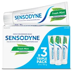 Sensodyne Toothpaste Fresh Mint |Daily Sensitivity Relief Tooth Paste Combo Pack - 450gm (150gm x 3) | Everyday Use Past