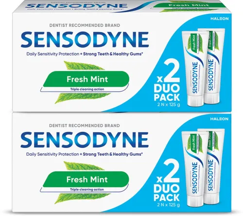 Image of SENSODYNE Fresh Mint Toothpaste Combo (500g, Pack of 4)