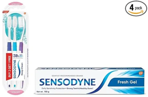 Image of Sensodyne Fresh Gel Toothpaste 150g + Deep Clean Brush Pack