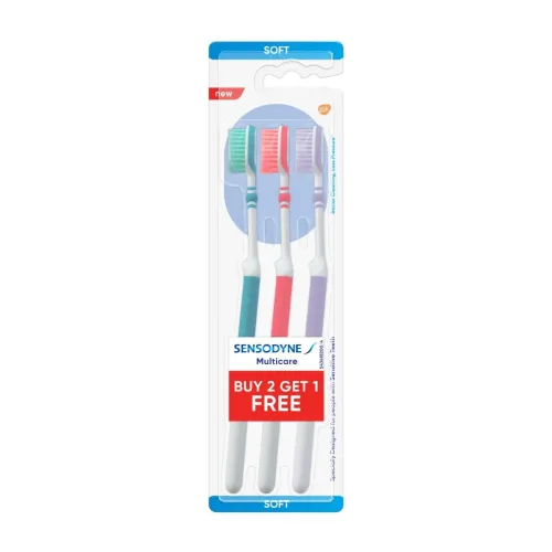 Image of Sensodyne Toothbrush – Adult Soft (2+1), Flexible Neck