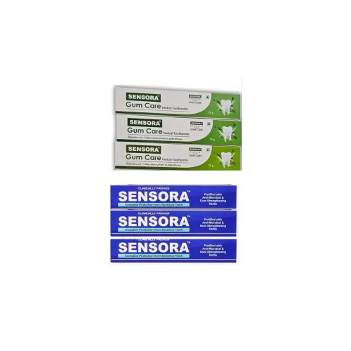 Image of Sensora Toothpaste Combo Pack - 3 Sensora & 3 Gumcare