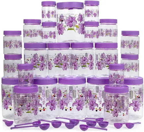 Image of Sentricus Plastic Grocery Container (Pack of 24, Violet)