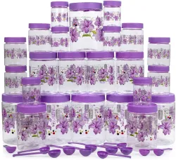 Sentricus Plastic Grocery Container (Pack of 24, Violet)