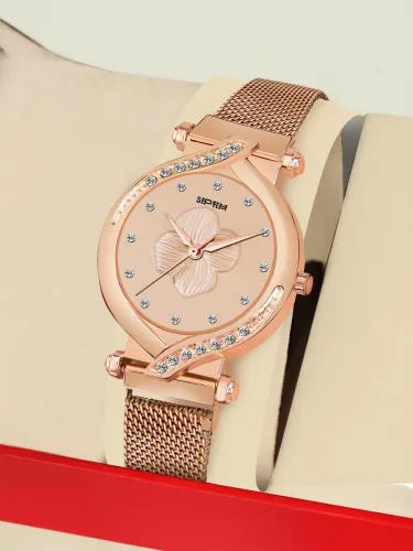 Image of Septem Analog Watch - For Girls 141-Rose Gold Flower Designed For Girls