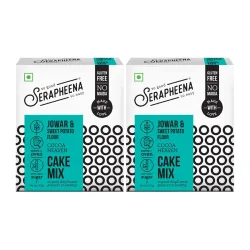 Serapheena Cocoa Heaven Cake Mix, 200g x 2 | Jowar and Sweet Potato Flour, Gluten Free, No Maida, Quick and Easy to Make | Pack of 2