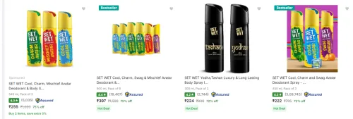Image of Set Wet Bodyspray up to 75% Discount