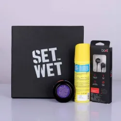 SET WET Combo 60 gm Matte Wax+150ml Cool Avatar Deo+Bassheads 104 Earphones  (3 Items in the set)
