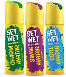 SET WET Cool, Charm & Swag Deodorant Pack (3)