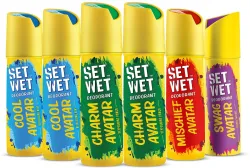 SET WET Cool, Charm, Swag & Mischief Avatar Deodorant & Body Spray Perfume, Pack of 6 Deodorant Spray  -  For Men (900 m