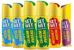 SET WET Deodorant & Body Spray (Pack of 6, 900ml)
