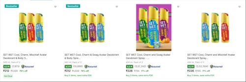 Image of Set Wet Deodorant Spray at minimum 75% Discount