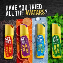 SET WET Deodorant Spray Perfume 150ml (Pack of 3)
