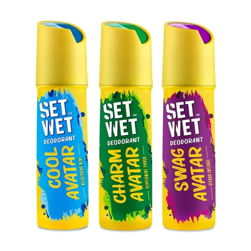 Image of SET WET Deodorant Spray Perfume Cool, Charm & Swag Avatar for men, 150ml (Pack of 3)