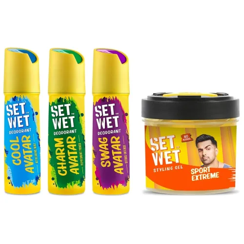 Image of Set Wet Deodorant Spray Perfume (150ml Po3)+Hair Gel Ultimate Hold, 250ml