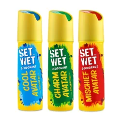 SET WET Deodorant Spray Perfume Cool 150ml (Pack of 3)