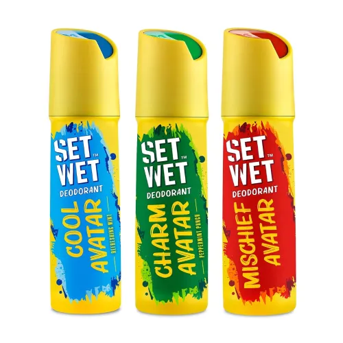 Image of SET WET Deodorant Spray Perfume Cool, Charm & Mischief Avatar for men, 150ml (Pack of 3)