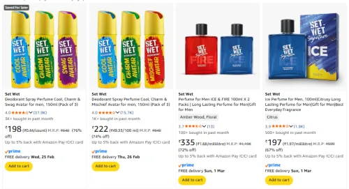 Image of Set Wet Men's Perfume starting @ ₹198