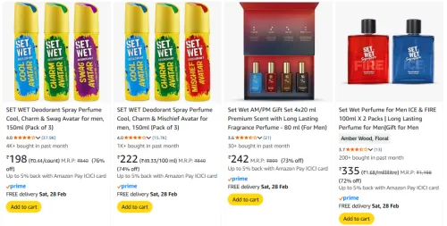 Image of SET WET mens perfume upto 76% discount 