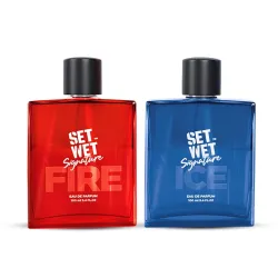 Set Wet Perfume for Men ICE & FIRE 100ml X 2 Packs