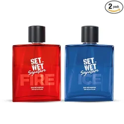Set Wet Perfume for Men ICE & FIRE (100ml X 2 Packs)