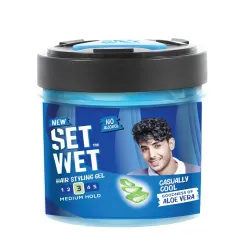 Set Wet Styling Hair Gel for Men - Casually Cool, 250gm | Medium Hold, High Shine | 