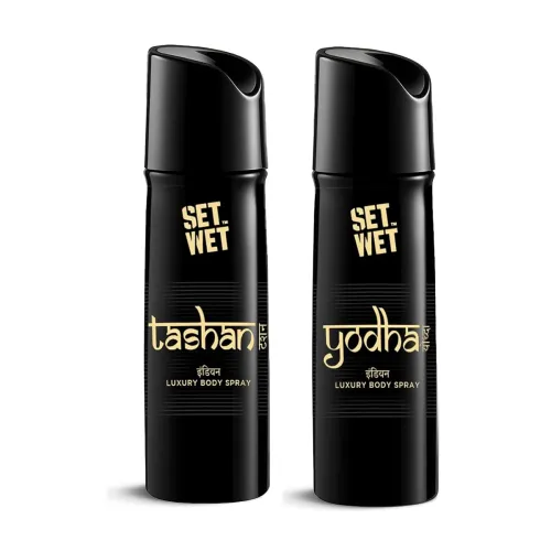 Image of Set Wet Tashan & Yodha Indian Luxury Body Spray I Long Lasting Body Spray for Men I Manly & Luxury Fragrance for Men, 15