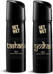 SET WET Yodha Long Lasting Body Spray  (300 ml, Pack of 2)