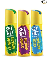 Set Wet Cool, Charm & Swag Avatar Deodorant, Po3