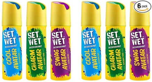 Image of SET WET Deodorant Spray Perfume Cool, Charm & Swag Avatar for men, 150ml (Pack of 6)