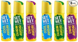 SET WET Deodorant Spray Perfume Cool, Charm & Swag Avatar for men, 150ml (Pack of 6)