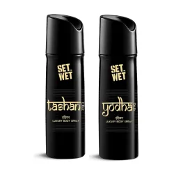 Set Wet Tashan & Yodha Indian Luxury Body Spray I Long Lasting Body Spray for Men I Manly & Luxury Fragrance for Men, 15