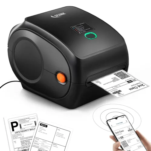 Image of SEZNIK DEV Bluetooth Thermal Label + Receipt Printer for Business | Inkless Mini