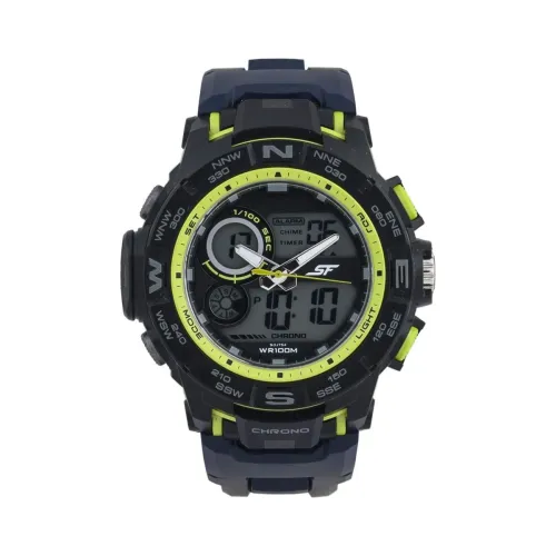 Image of SF Neon Analog-Digital Black Dial Men's Synthetic Watch - 77104Pp01 / 77104Pp01