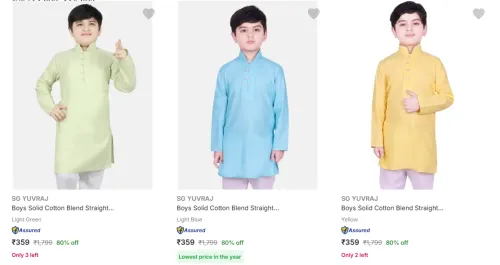 Image of Sg Yuvraj Kids' Kurtas upto 80% Discount