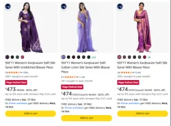 SGF11 Womens  Saree at minimum 83% Discount