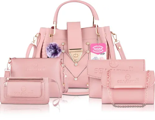Image of SGM Fashion  Women Pink Handbag - Mini  (Pack of: 5)
