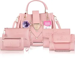SGM Fashion  Women Pink Handbag - Mini  (Pack of: 5)