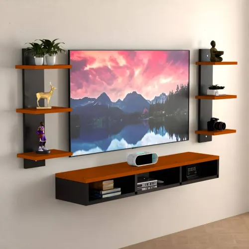 Image of ShahQ 32-Inch TV Cabinet Black Brown
