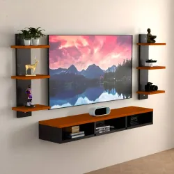 ShahQ 32-Inch TV Cabinet Black Brown