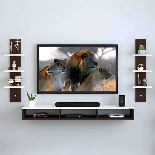 Image of ShahQ 32” TV Cabinet – Walnut & White (DIY)