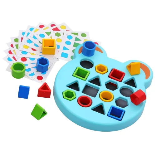Image of Shape Matching Puzzle Game for Kids | Shape Matching Toys with Board & Cards | Fun and Learning Toy for Children 1+ | Id