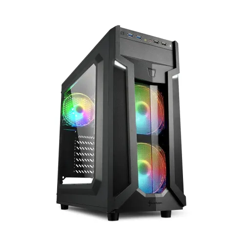 Image of Sharkoon VG6-W RGB Mid Tower PC Computer Case I Support Mini-ITX, Micro-ATX, ATX Motherboard I Acrylic Side Panel with 3