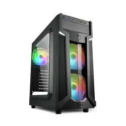 Sharkoon VG6-W RGB Mid Tower PC Computer Case I Support Mini-ITX, Micro-ATX, ATX Motherboard I Acrylic Side Panel with 3