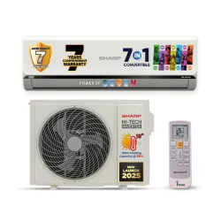 SHARP 1.5 Ton 5 Star Dual Inverter Split AC (Copper, 7 Years Comprehensive Warranty, 58° Cooling, 7in1 Convertible, 4Way
