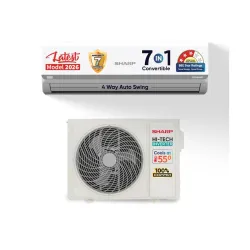 Sharp 1.5 Ton 3 star, New Star Rated, Split AC (4 Way Swing, 100% copper, Hi-Tech Inverter Compressor, 7-1 Convertible,T