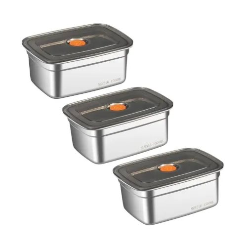 Image of SHARUJA Stainless Steel Fridge Food Storage (SO3)
