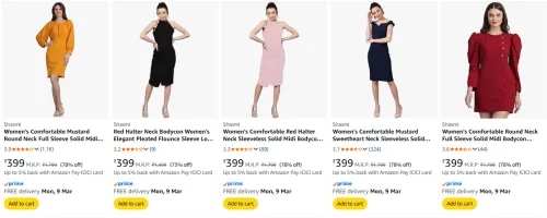 Image of Shasmi womens dreses upto 78% discount 