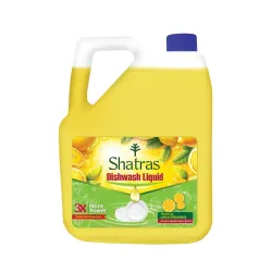 Shatras Dishwash Liquid Gel 5 Liter With Lime Fragrance | Dishwash Liquid Infused With The Power Of Lemons | Refreshing, Antibacterial & Leaves No Residue | Fast Cleaner For All Types Of Ute...