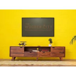 Sheesham Wood TV Unit Honey Teak Finish Living Room